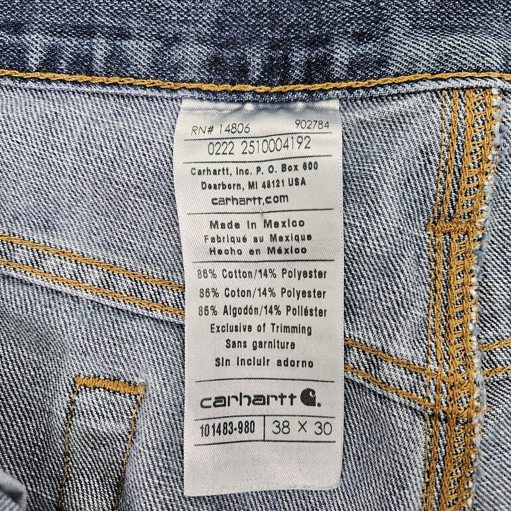 Carhartt Jeans Mens 38x30 Holter Relaxed Fit 101483 Workwear Y2K Baggy Denim - Picture 5 of 9